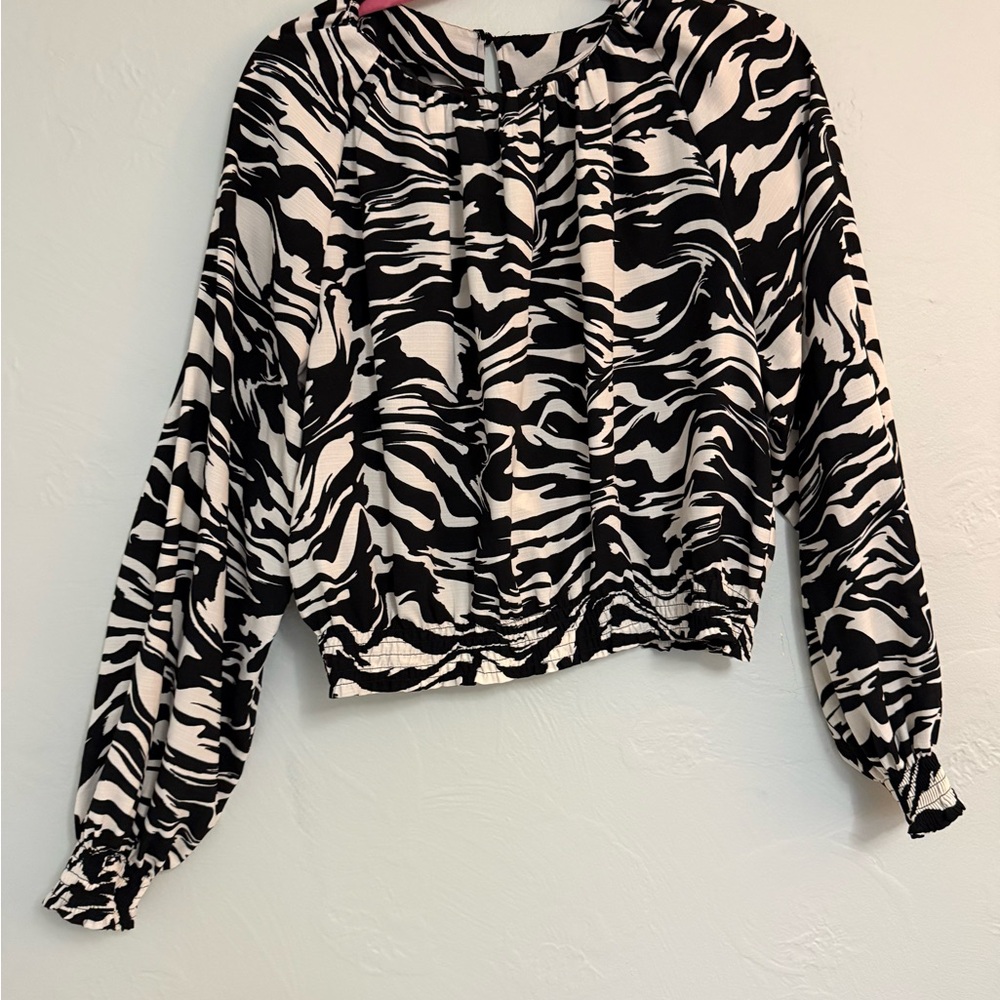 H&M Black and White Zebra Print Women's Top